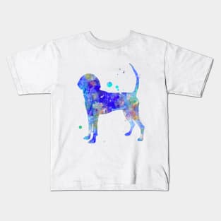 Bluetick Coonhound Dog Watercolor Painting Kids T-Shirt